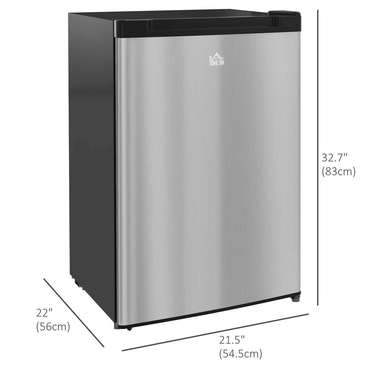 Upright Freezer, 3 Cu.Ft Mini Freezer with Reversible Single Door, Adjustable Thermostat for Home, Dorm, Silver-Small Kitchen Appliances-DECOROLALA