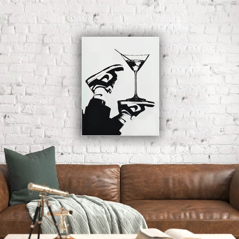 Upside Down Bartender Canvas Wall Art 48x36-Wall Art-DECOROLALA