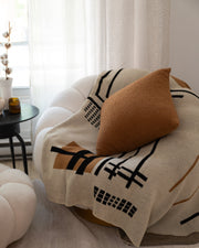 Urban Inspired Abstract Knit Throw Blanket 50" x 60"-Throw Blankets-DECOROLALA