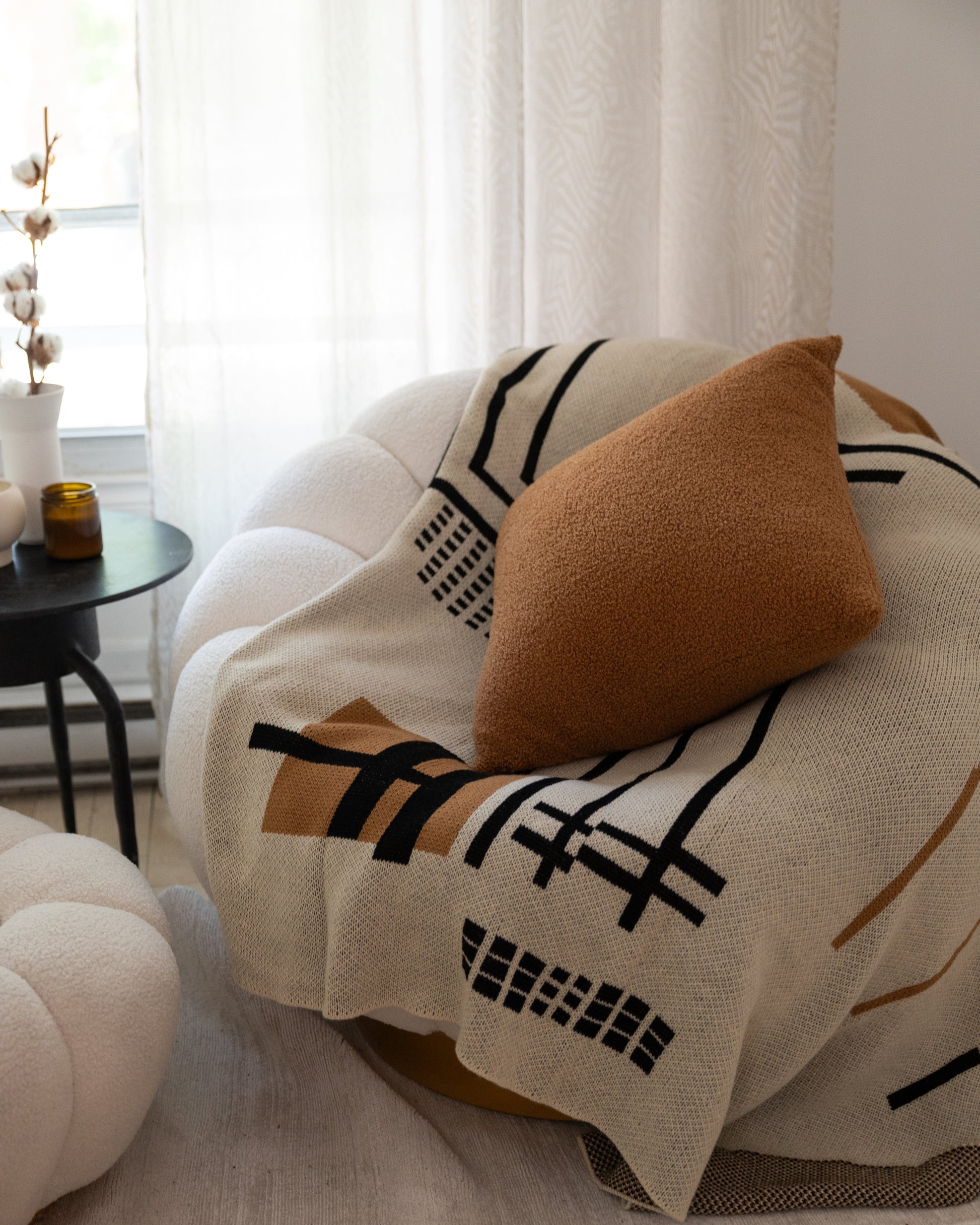 Urban Inspired Abstract Knit Throw Blanket 50" x 60"-Throw Blankets-DECOROLALA