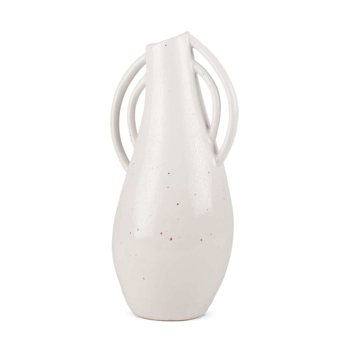 Urvi Tall Asymmetrical Ceramic Vase - Off White-Vases-DECOROLALA