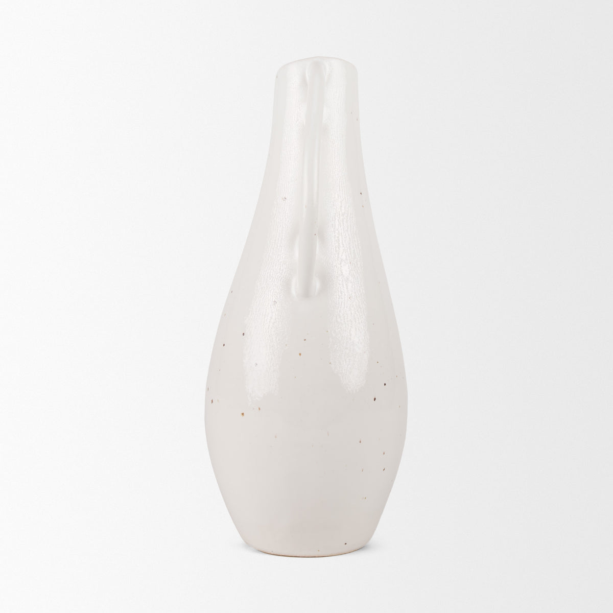 Urvi Tall Off White Speckled Asymmetrical Ceramic Vase-Vase-DECOROLALA