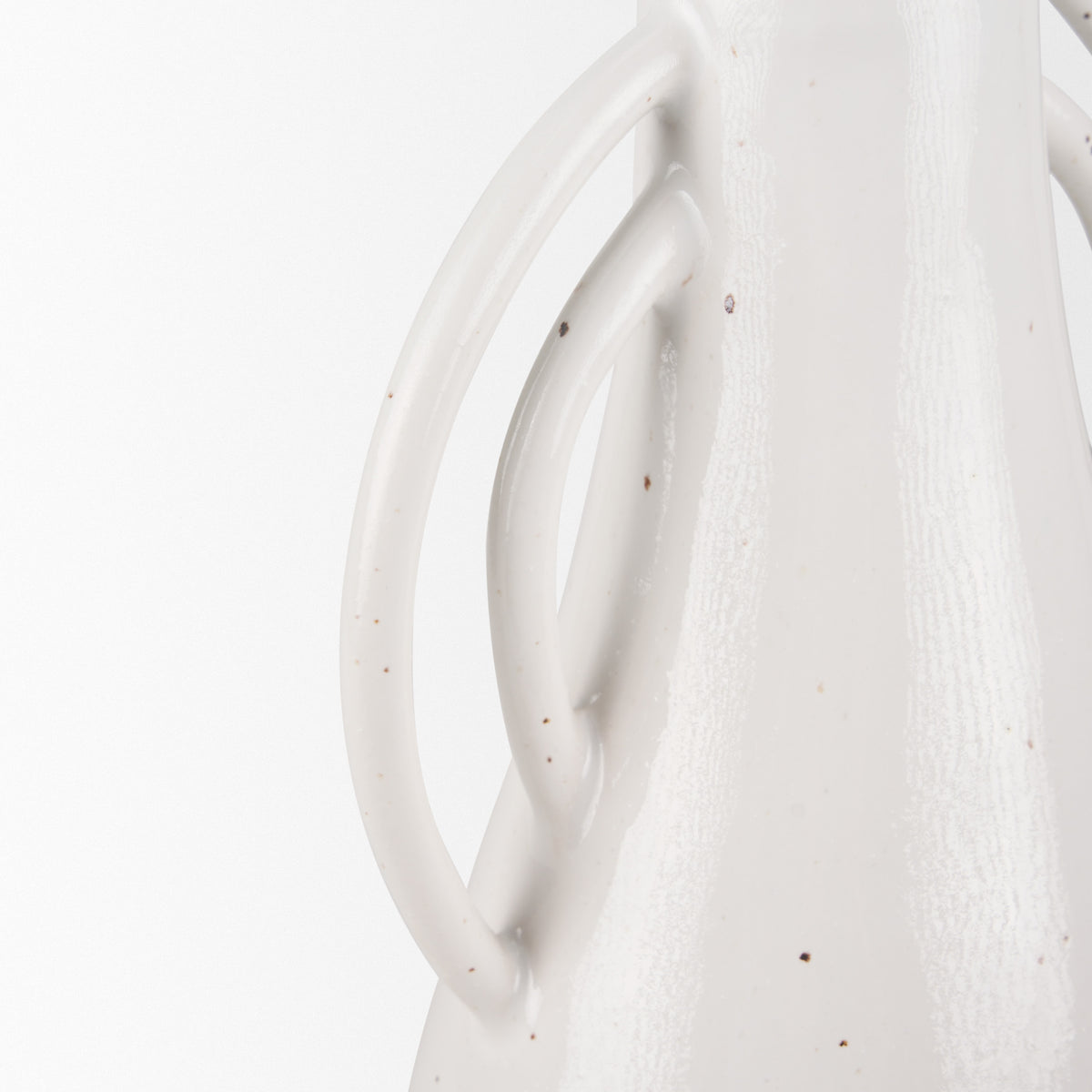 Urvi Tall Off White Speckled Asymmetrical Ceramic Vase-Vase-DECOROLALA