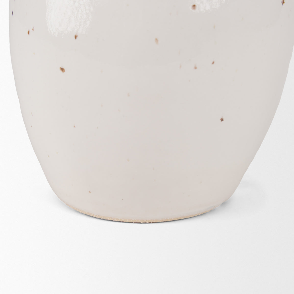 Urvi Tall Off White Speckled Asymmetrical Ceramic Vase-Vase-DECOROLALA