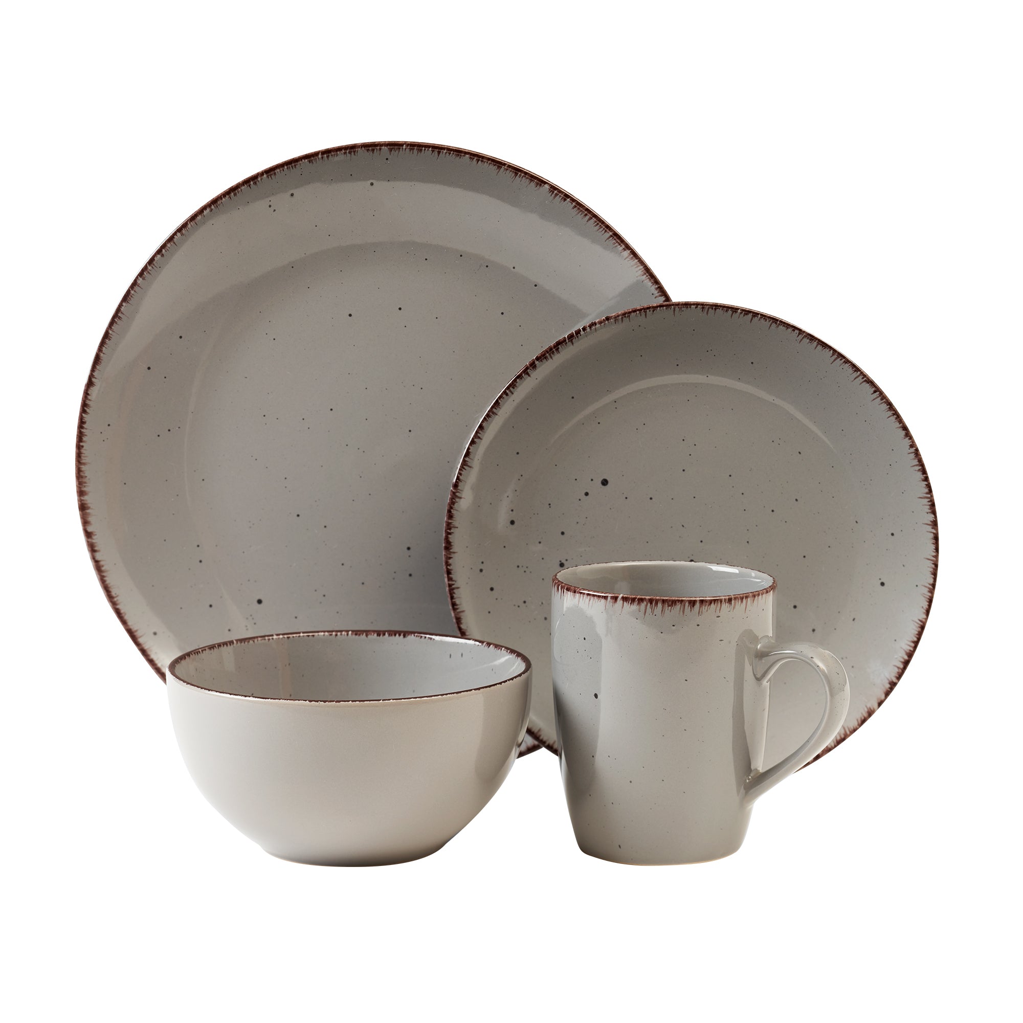 Utopia 16pc Stoneware Dinnerware Set - Grey-Dinnerware-DECOROLALA