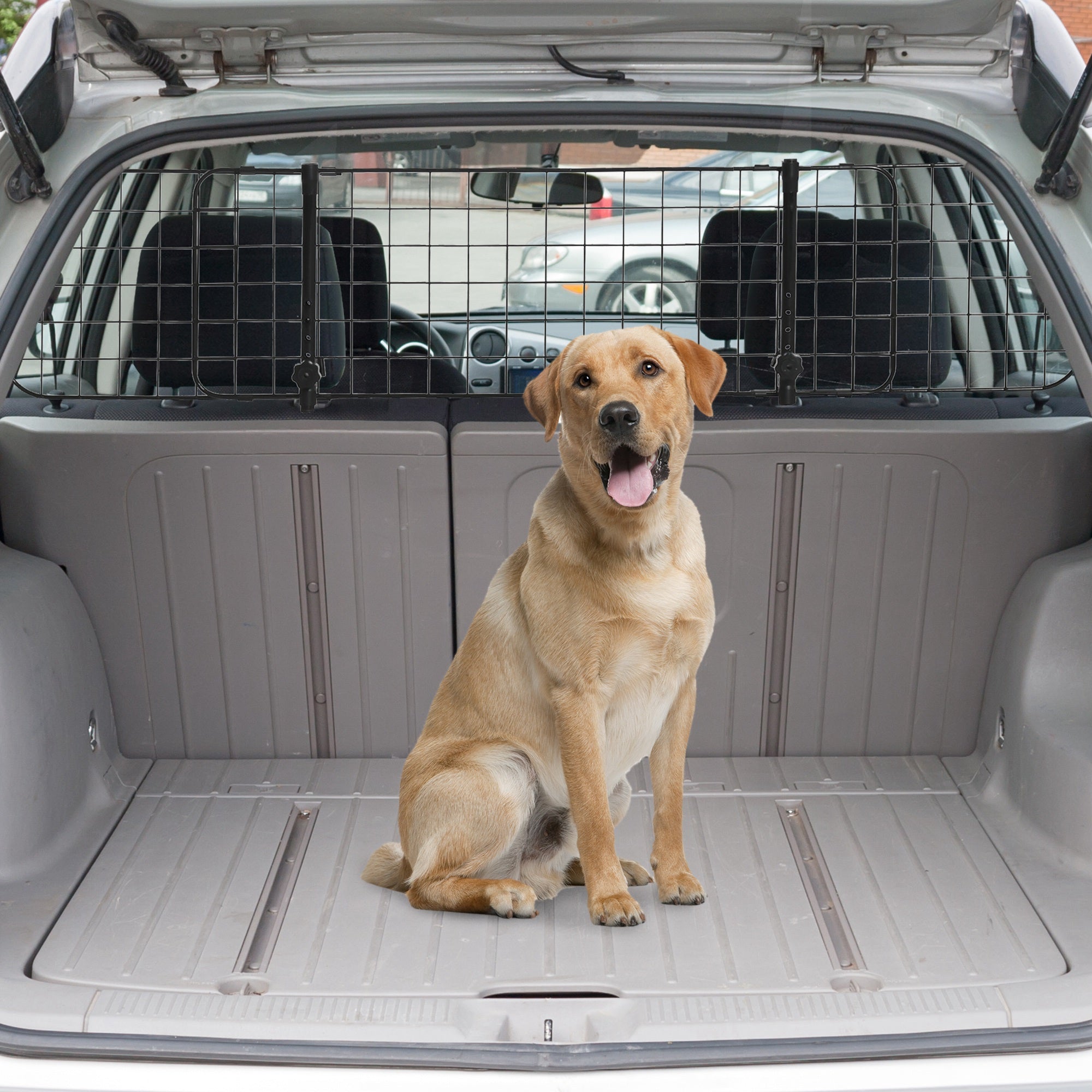 Adjustable Dog Car Barrier, Heavy Duty Dog Fence Car Safety Guard Gate for SUV, Vans, Trucks