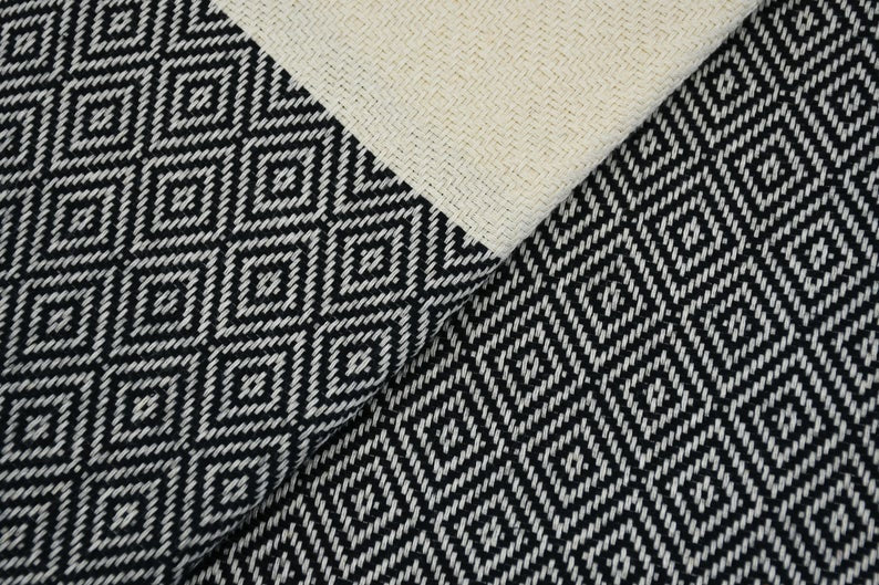 VENICE BLACK TURKISH TOWEL-Turkish Towel-DECOROLALA