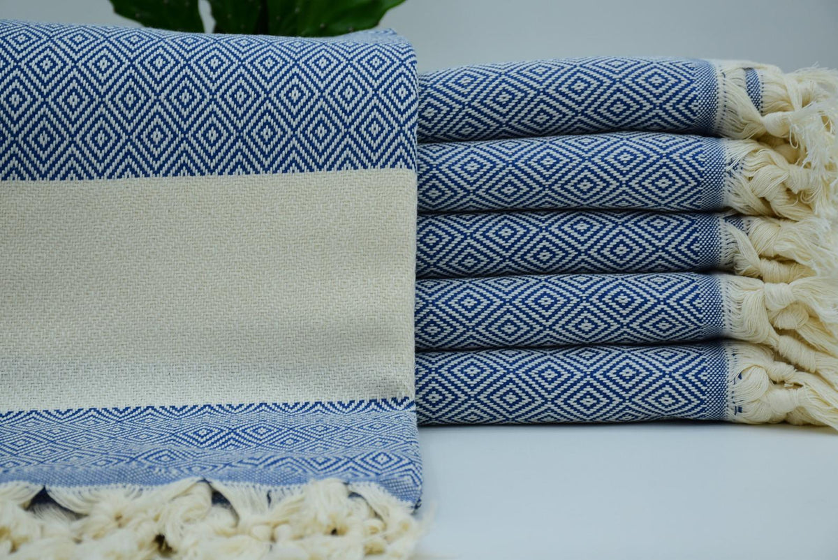 VENICE BLUE TURKISH TOWEL-Bath Towels-DECOROLALA