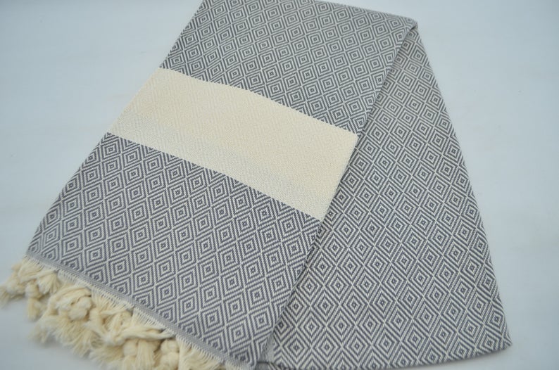 VENICE GRAY TURKISH TOWEL-Turkish Towel-DECOROLALA
