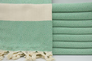 VENICE GREEN TURKISH TOWEL-Bath Towels-DECOROLALA