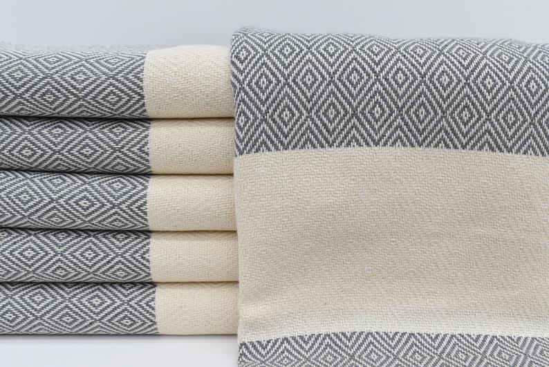 VENICE Gray Turkish Towel 40"x70"-Turkish Towel-DECOROLALA