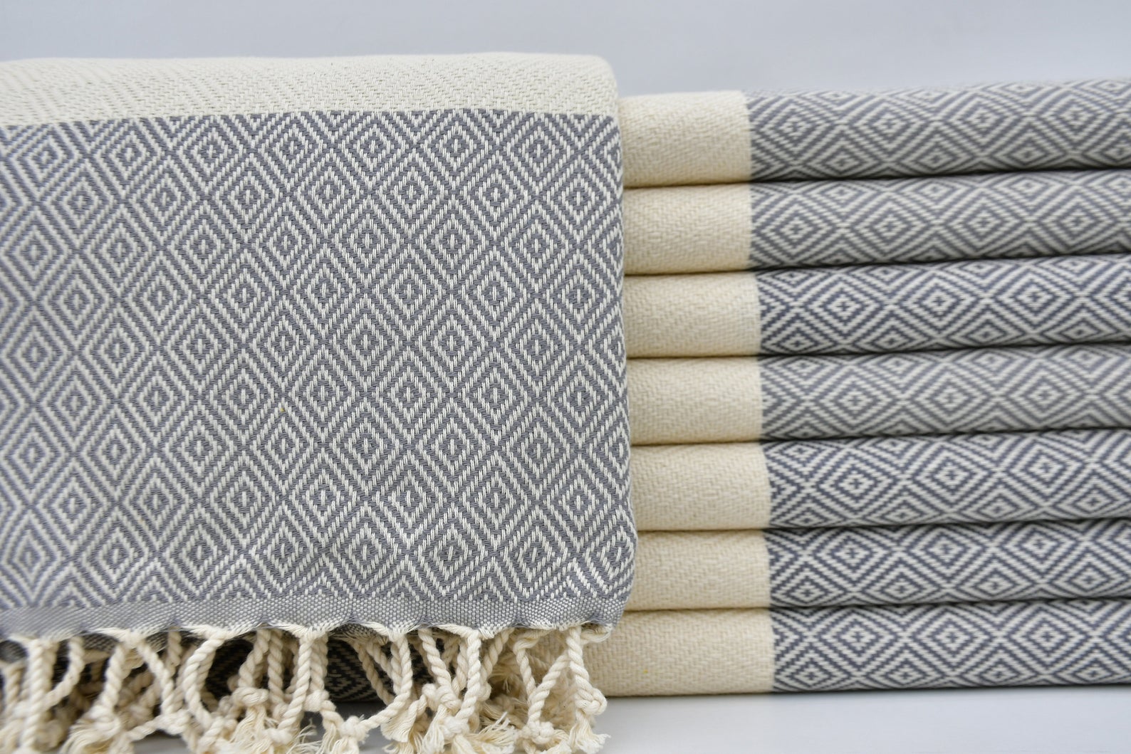 VENICE Gray Turkish Towel 40"x70"-Turkish Towel-DECOROLALA