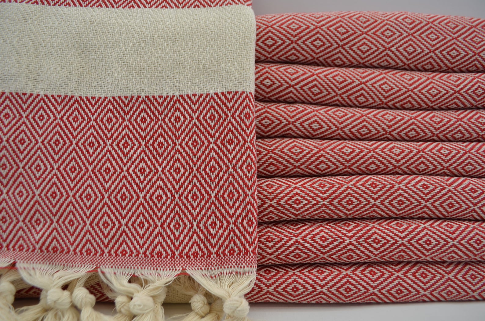 VENICE RED TURKISH TOWEL-Turkish Towel-DECOROLALA