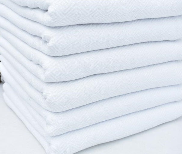 VENICE WHITE TURKISH TOWEL 40"X70"-Turkish Towel-DECOROLALA