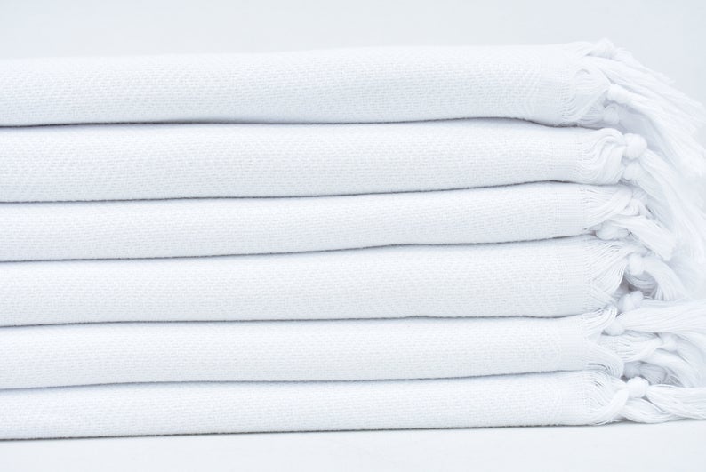 VENICE WHITE TURKISH TOWEL 40"X70"-Turkish Towel-DECOROLALA