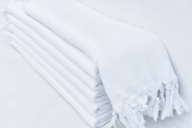 VENICE WHITE TURKISH TOWEL 40"X70"-Turkish Towel-DECOROLALA