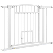 30"-41" Extra Wide Pet Gate with Small Door, 30" H Dog Gate with 3-Inch and 5.5-Inch Extension Kit
