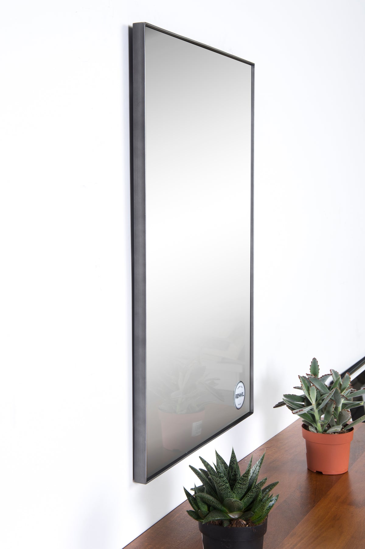 Vale 32" Tall Rectangle Wall Mirror, Grey-Mirrors-DECOROLALA