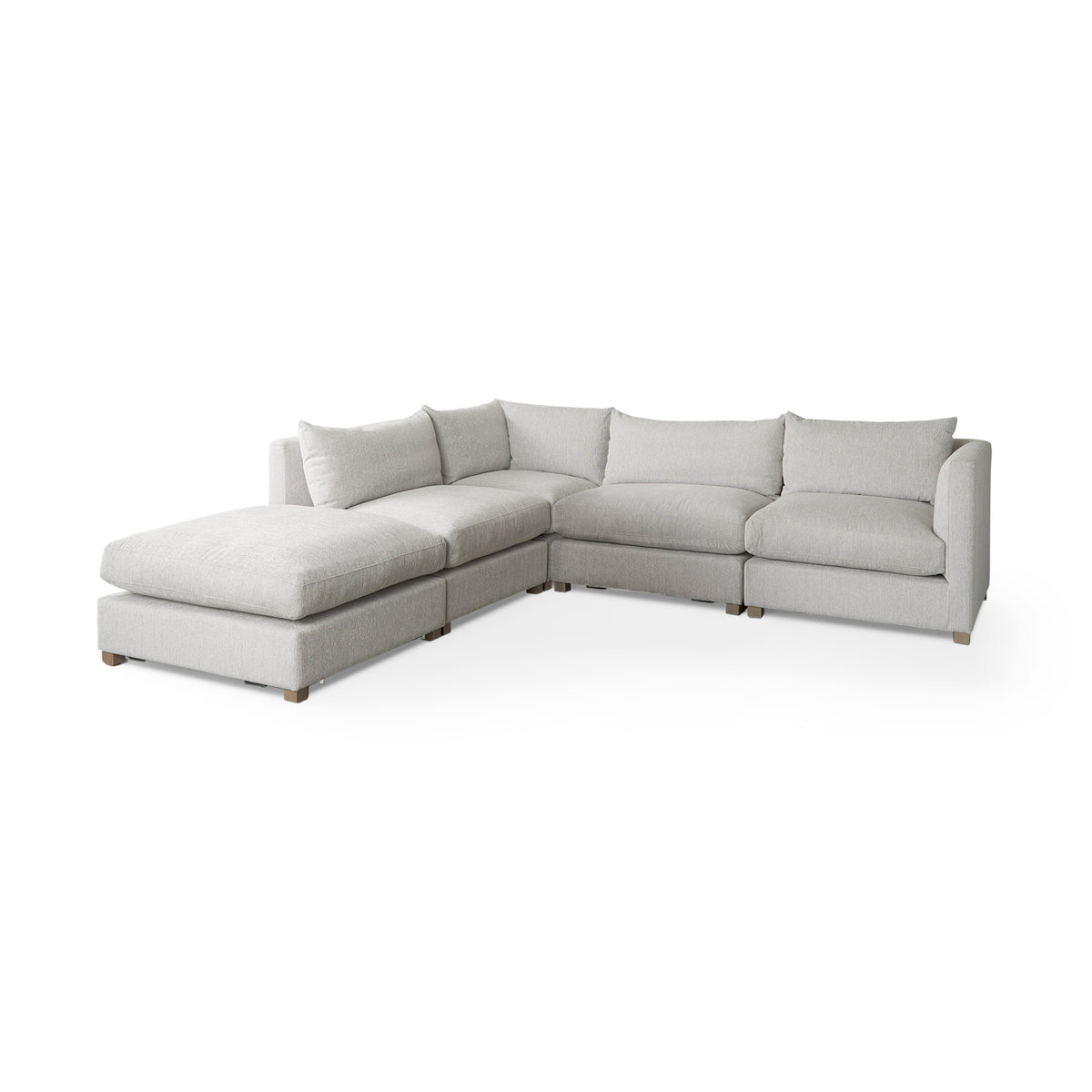 Valence 5 Piece (Incl. 1 ottoman) Modular Sofa Set-Sofa & Sectionals-DECOROLALA