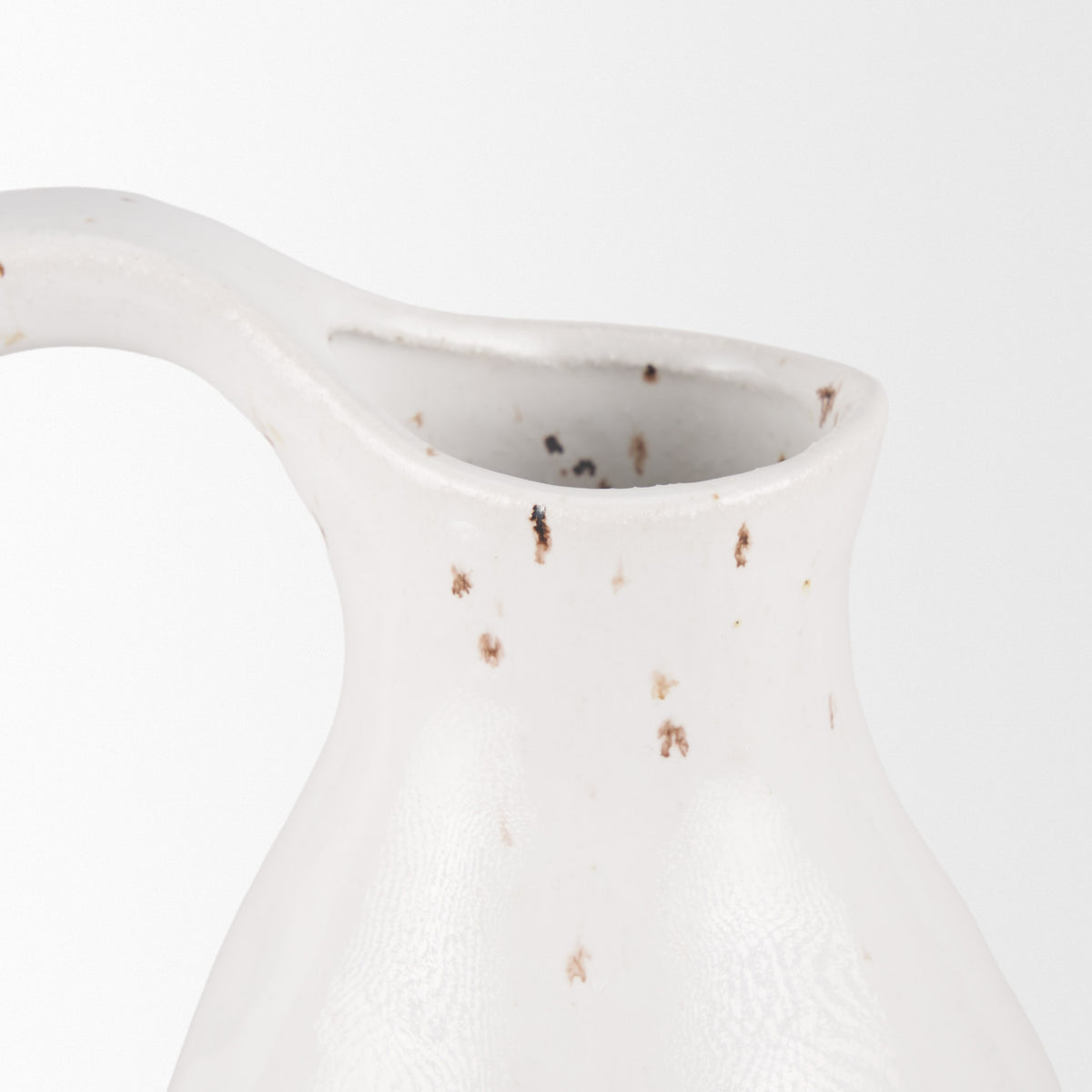 Valora Speckled Cream w/ Light Beige Ceramic Jug-Jars Jugs Urns-DECOROLALA