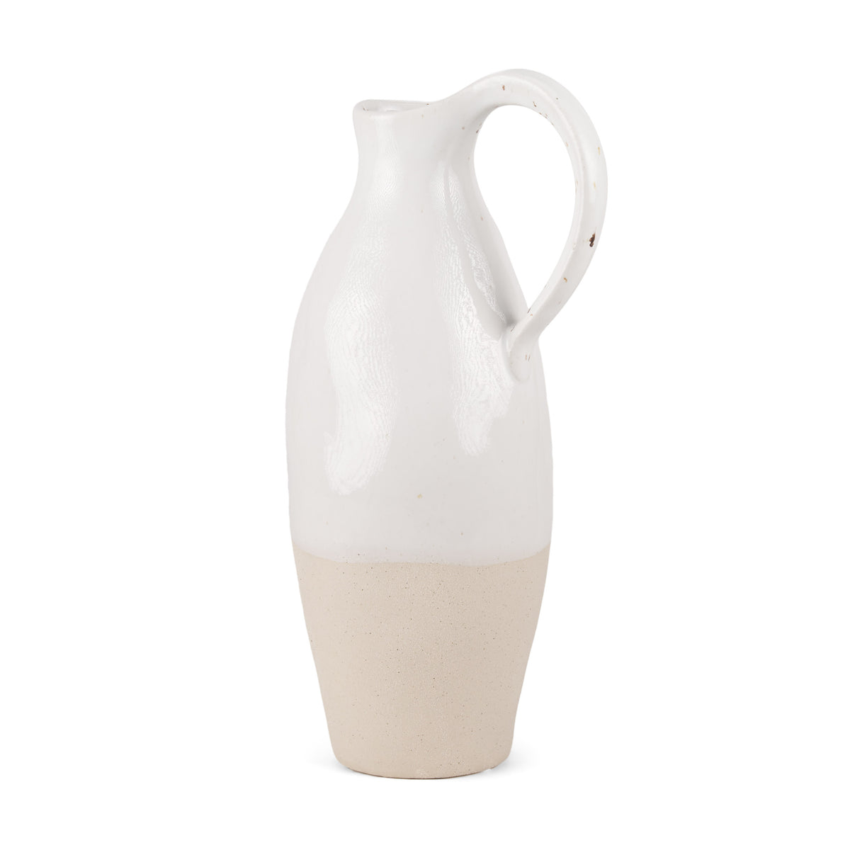 Valora Speckled Cream w/ Light Beige Ceramic Jug-Jars Jugs Urns-DECOROLALA