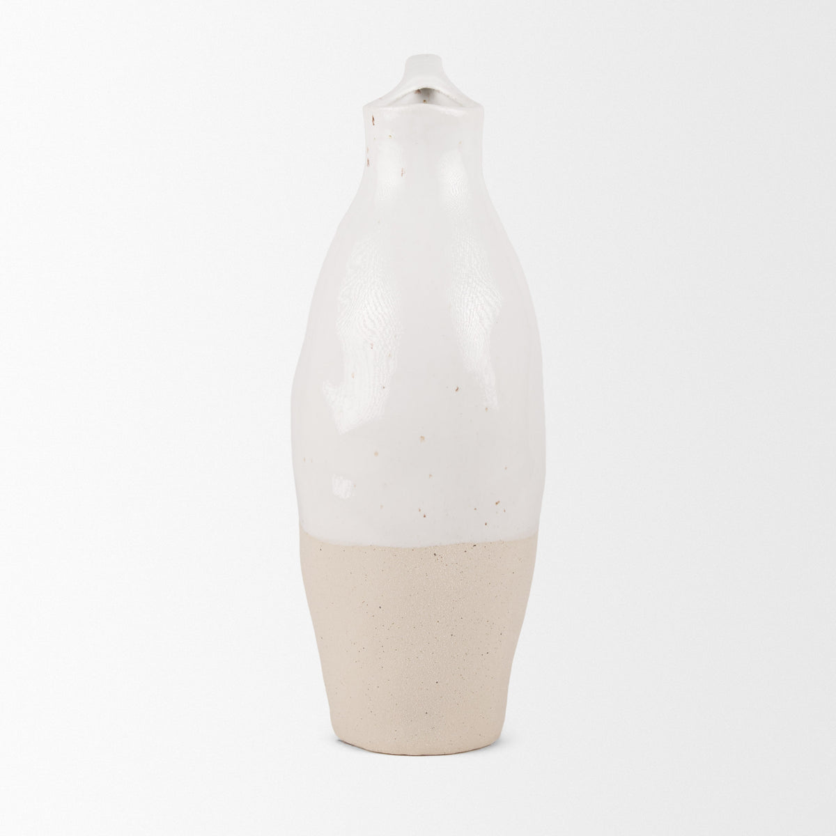 Valora Speckled Cream w/ Light Beige Ceramic Jug-Jars Jugs Urns-DECOROLALA