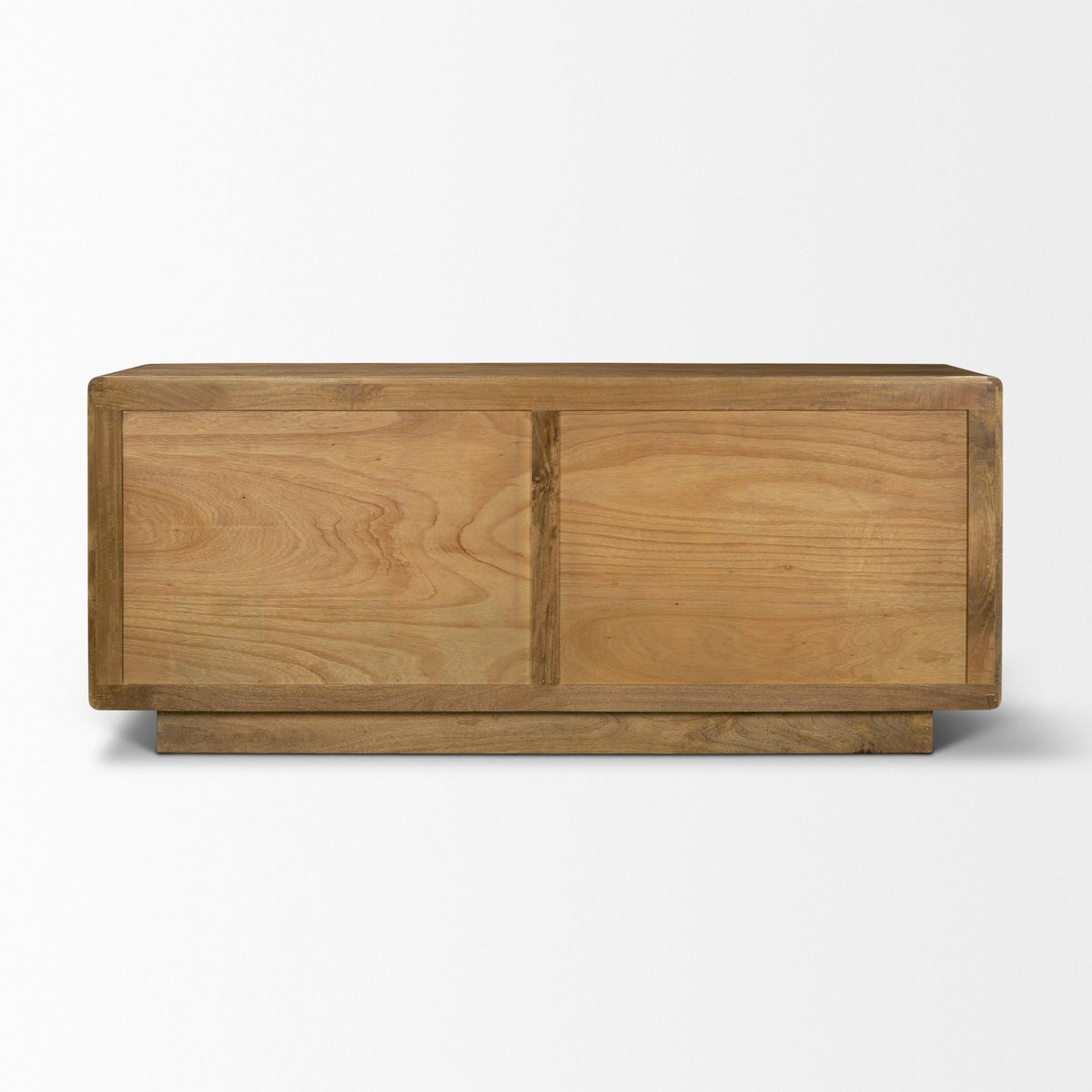 Valterra Light Brown Wood w/ Travertine 4 Door Sideboard-Sideboards & Buffets-DECOROLALA