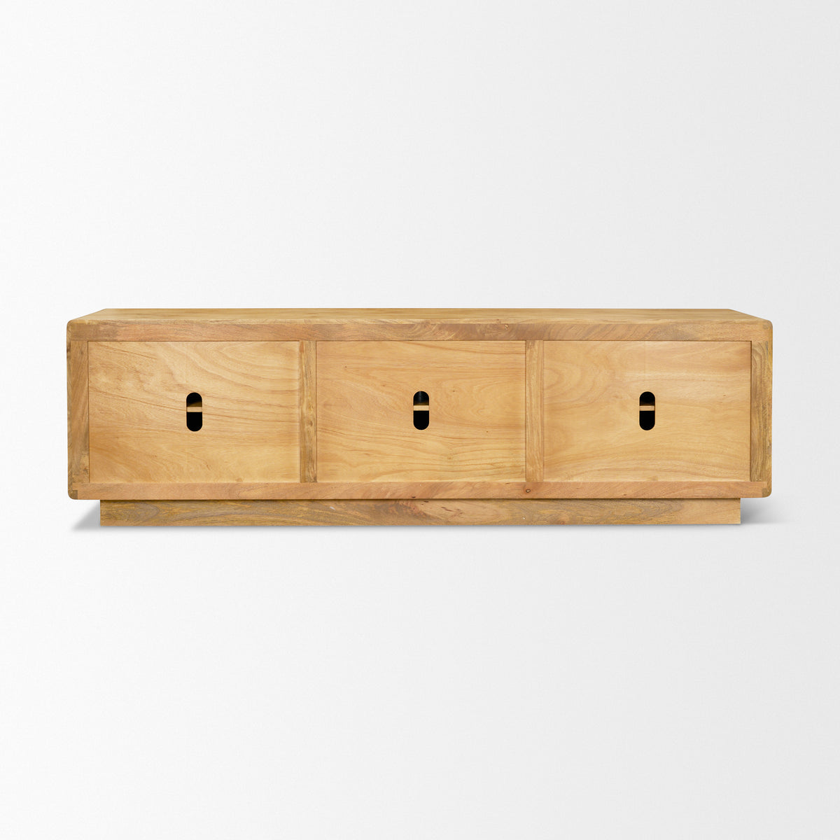 Valterra Light Brown Wood w/ Travertine 6 Door Media Console-Media Console-DECOROLALA