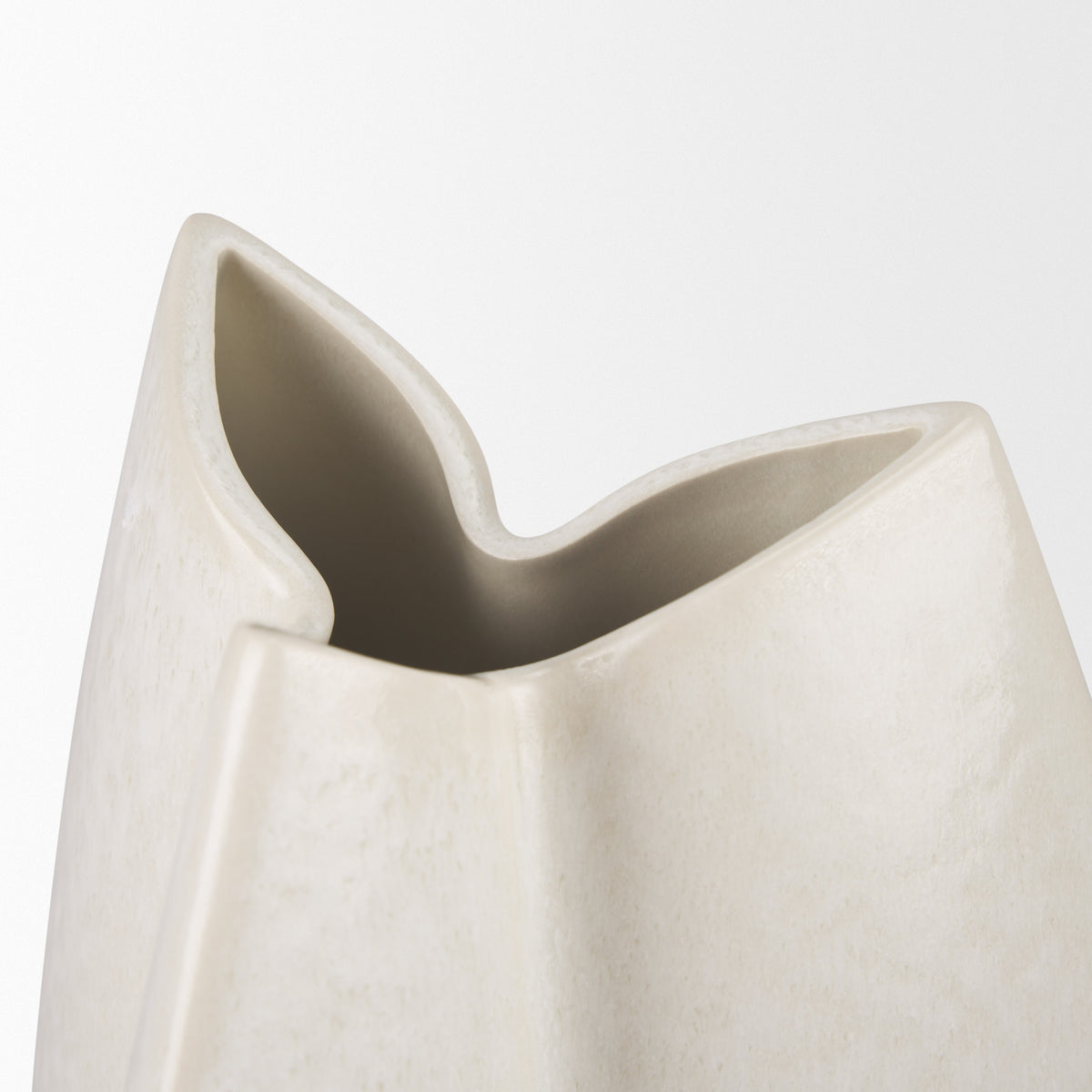 Vania Large Off White w/ Tan Textured Ceramic Vase-Vase-DECOROLALA