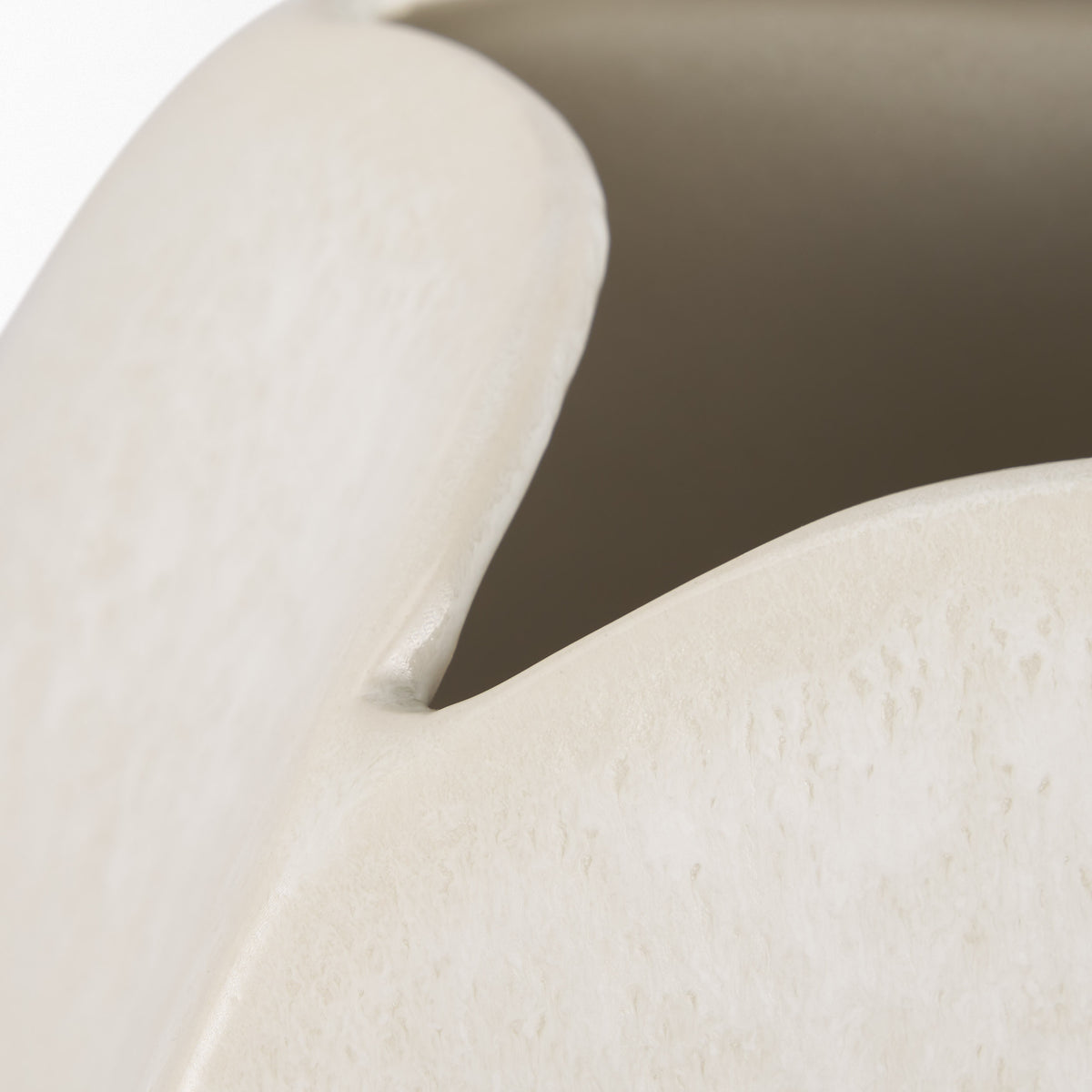 Vania Short Off White w/ Tan Textured Ceramic Vase-Vase-DECOROLALA