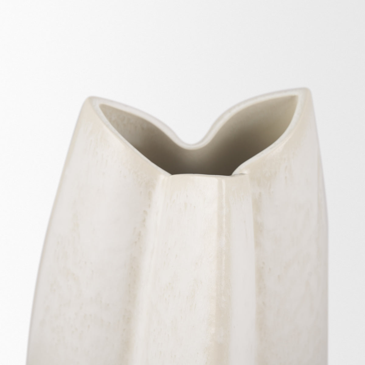 Vania Small Off White w/ Tan Textured Ceramic Vase-Vase-DECOROLALA