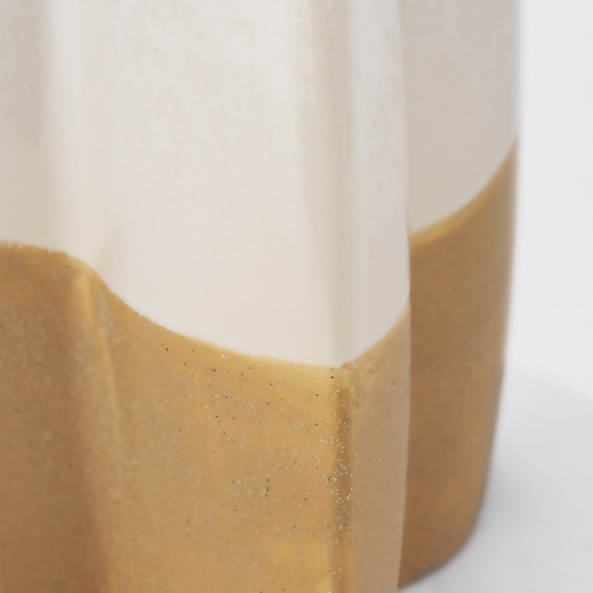 Vania Small Off White w/ Tan Textured Ceramic Vase-Vase-DECOROLALA