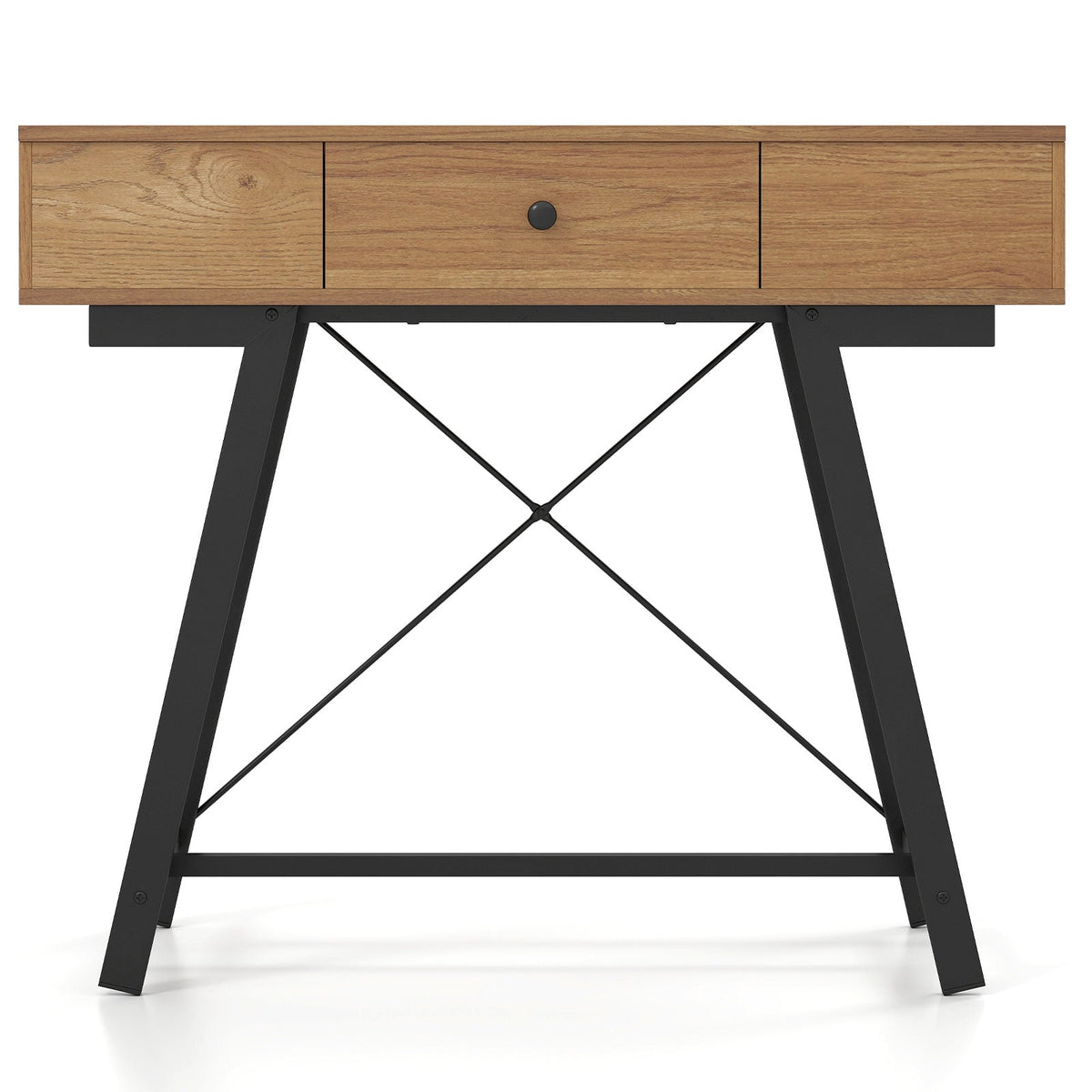 Vanity Desk with Flip Top Mirror Makeup Dressing Table-Rustic Brown-Makeup Vanities-DECOROLALA