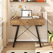 Vanity Desk with Flip Top Mirror Makeup Dressing Table-Rustic Brown-Makeup Vanities-DECOROLALA