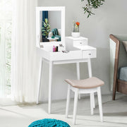 Vanity Dressing Table Set Flip Mirror Desk Furniture Stool-Makeup Vanities-DECOROLALA