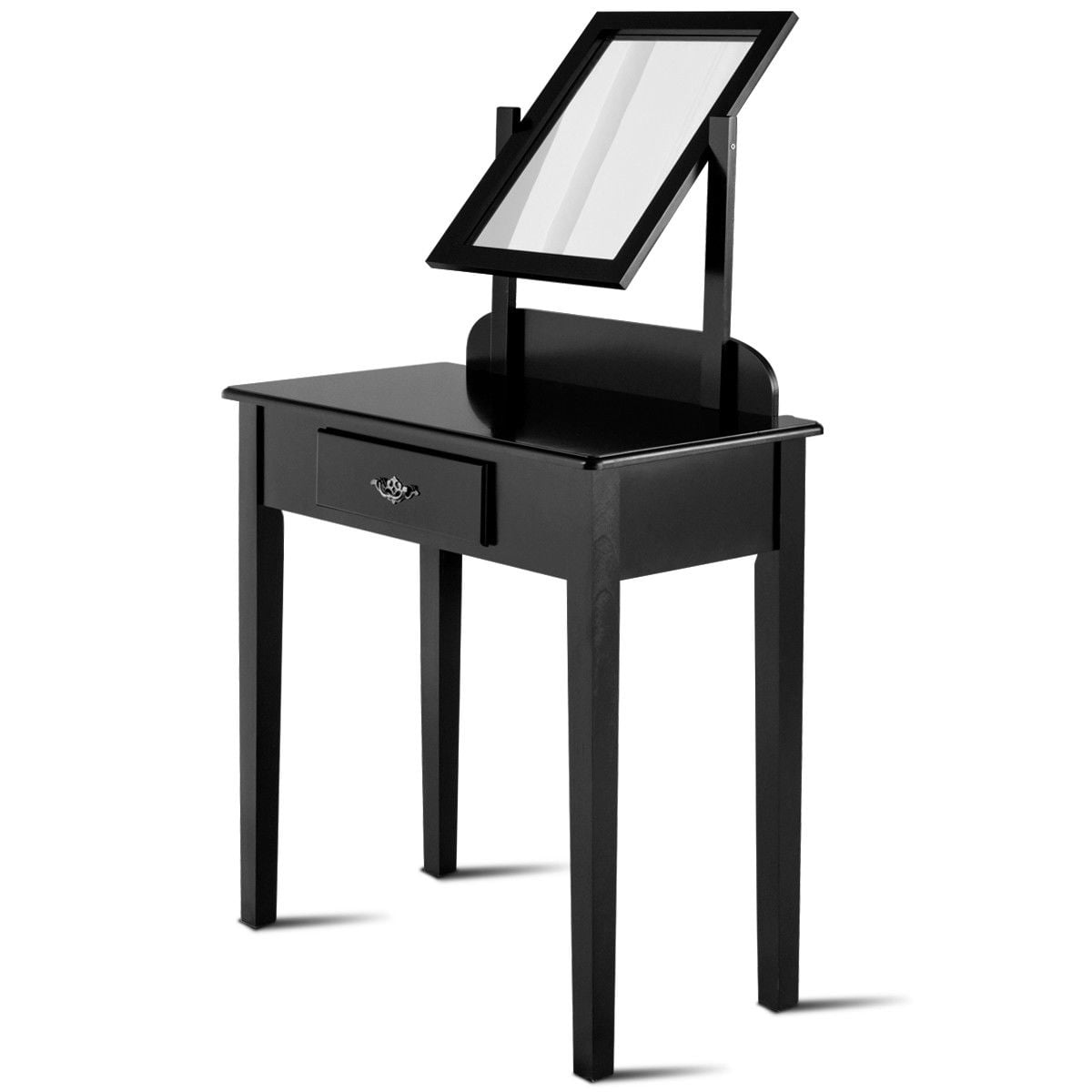 Vanity Dressing Table Stool Set with Large Makeup Mirror-Makeup Vanities-DECOROLALA