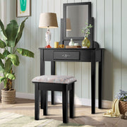 Vanity Dressing Table Stool Set with Large Makeup Mirror-Makeup Vanities-DECOROLALA