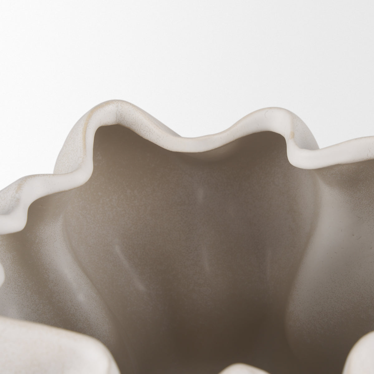 Vanna Sculptural Cream Glazed Ceramic Vase-Vase-DECOROLALA