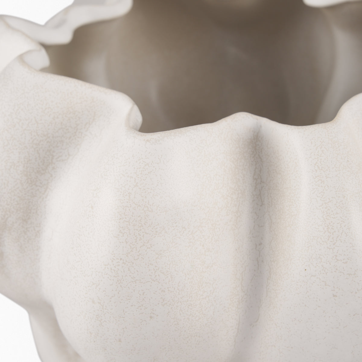 Vanna Sculptural Cream Glazed Ceramic Vase-Vase-DECOROLALA