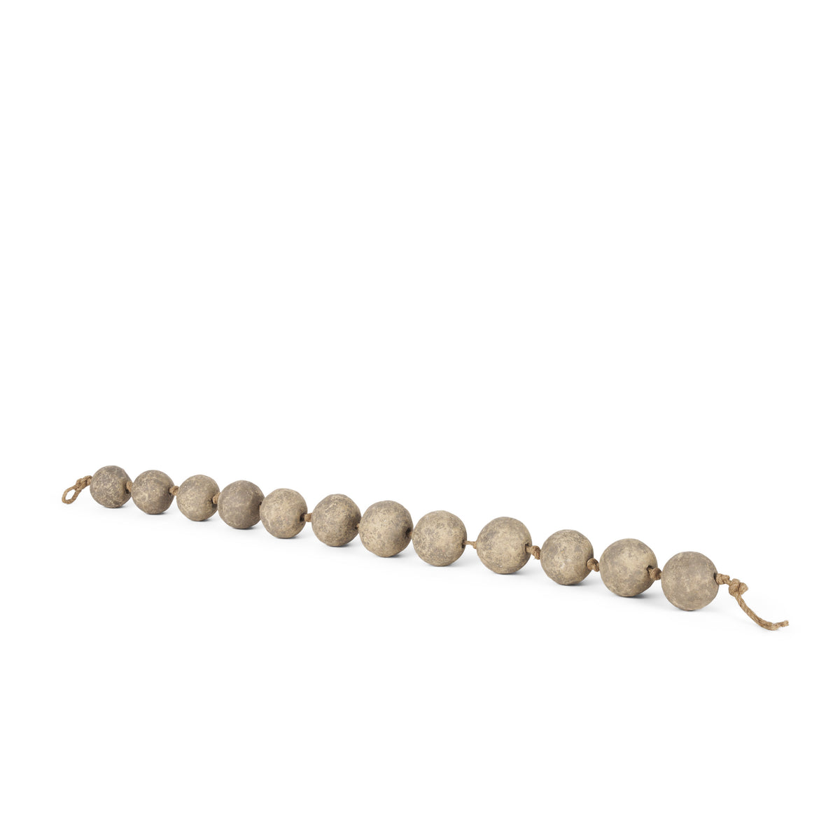 Varamala Beige Paper Mache Sphere Garland - 12 Beads-Decorative Objects-DECOROLALA