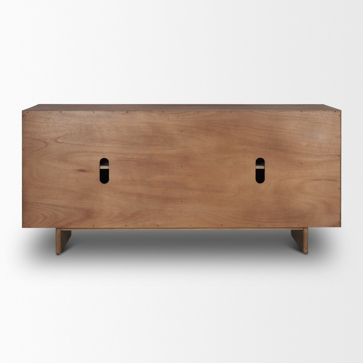 Varenna 4 Door Dark Brown Wood w/ Rope Handles Sideboard-Sideboards & Buffets-DECOROLALA