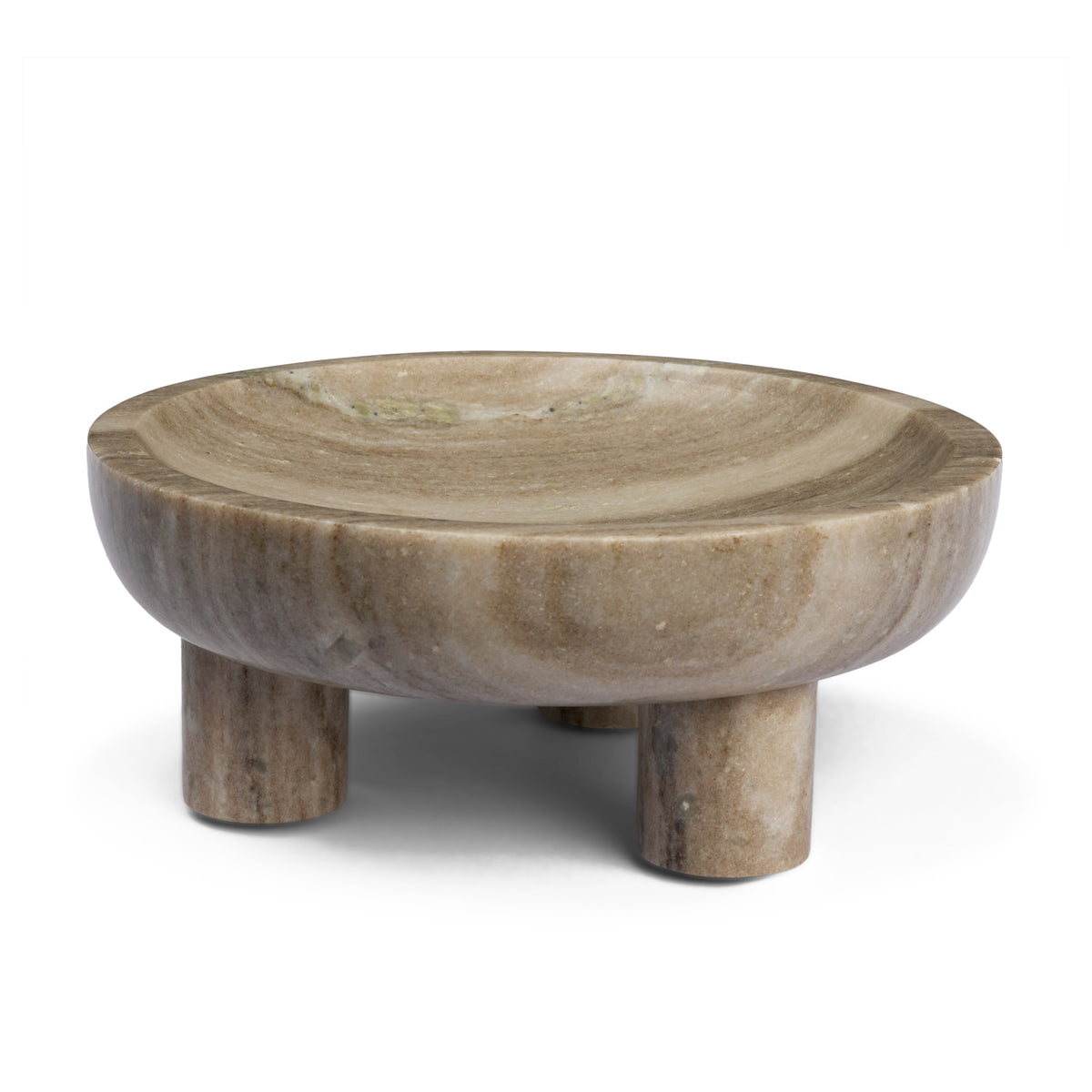 Vasca Gray Marble Decorative Pedestal Bowl-Bowls-DECOROLALA