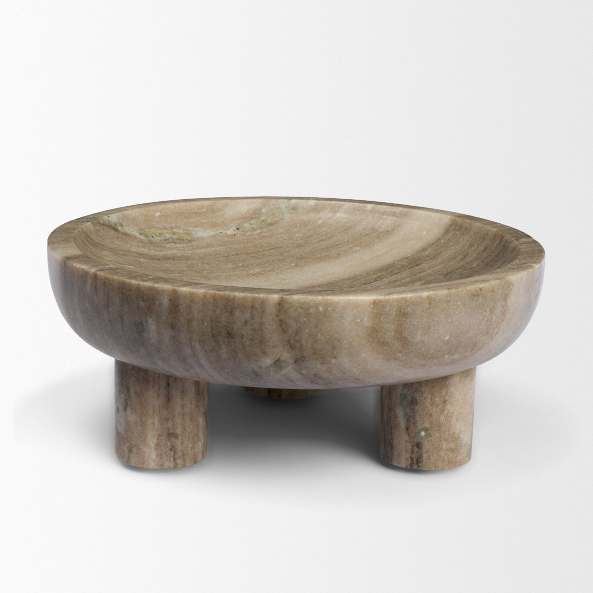 Vasca Gray Marble Decorative Pedestal Bowl-Bowls-DECOROLALA