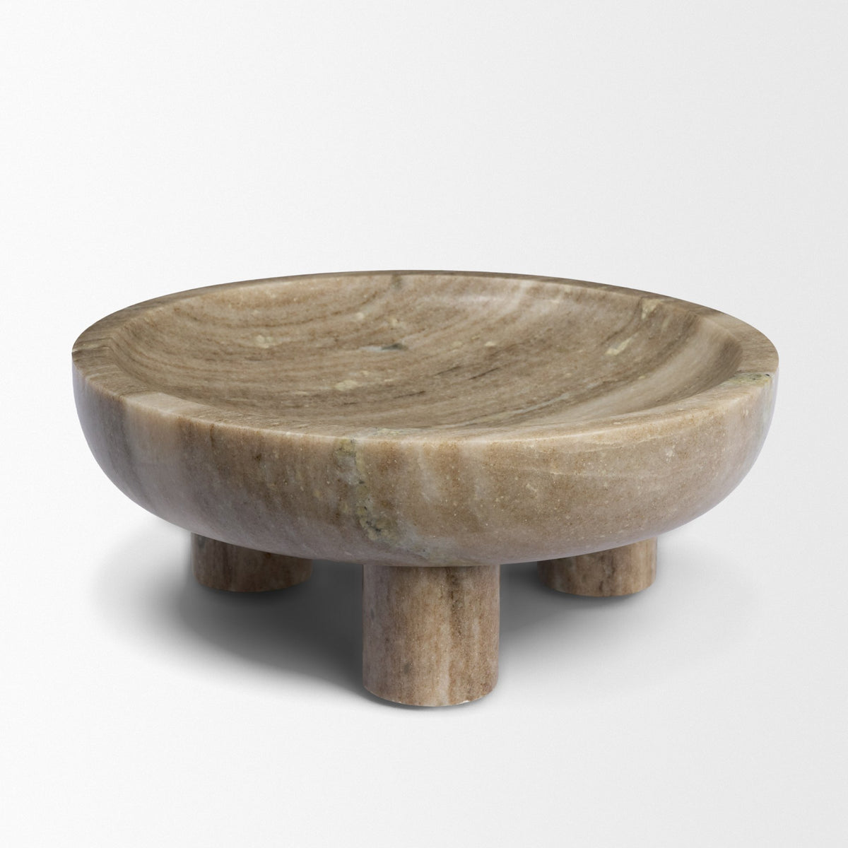 Vasca Gray Marble Decorative Pedestal Bowl-Bowls-DECOROLALA