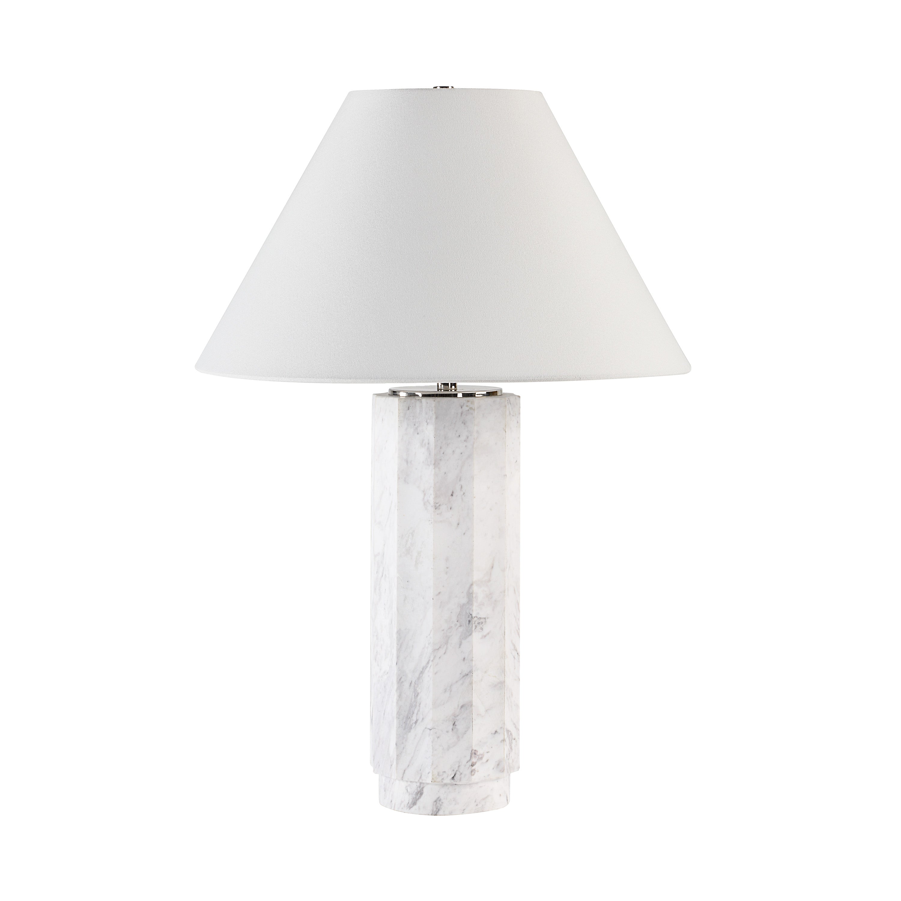 Veda 26.5" Marble Table Lamp, White-Table Lamp-DECOROLALA