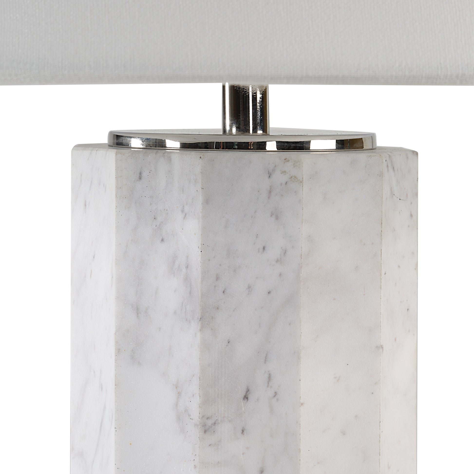 Veda 26.5" Marble Table Lamp, White-Table Lamp-DECOROLALA
