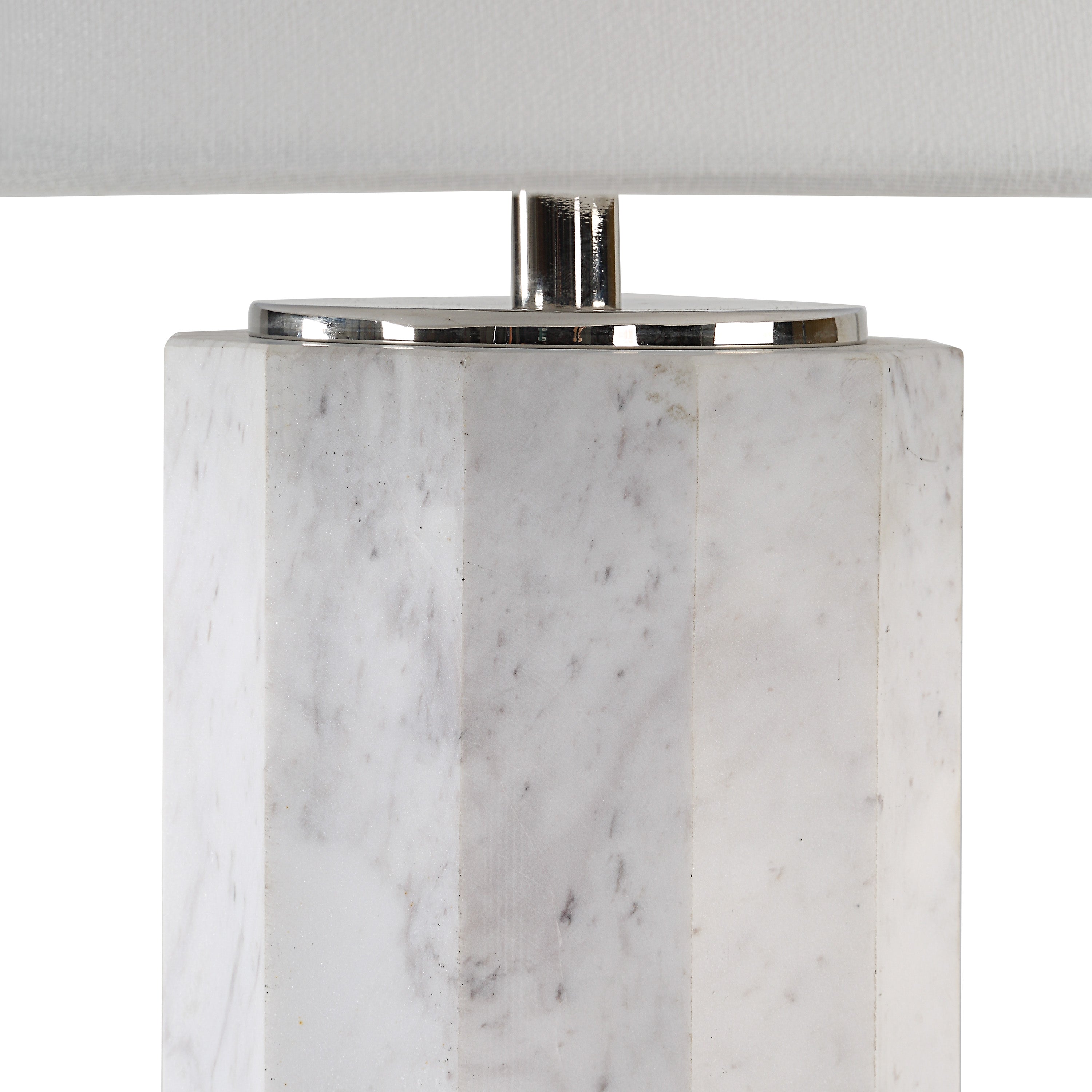 Veda 26.5" Marble Table Lamp, White-Table Lamp-DECOROLALA