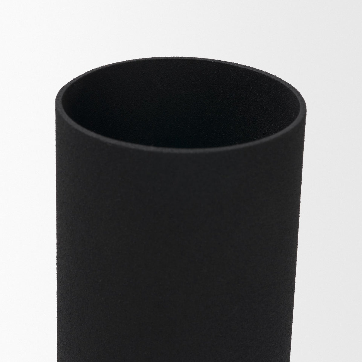 Veda Small Black Metal Geometric Vase-Vase-DECOROLALA