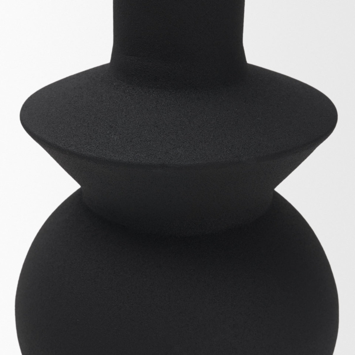 Veda Small Black Metal Geometric Vase-Vase-DECOROLALA