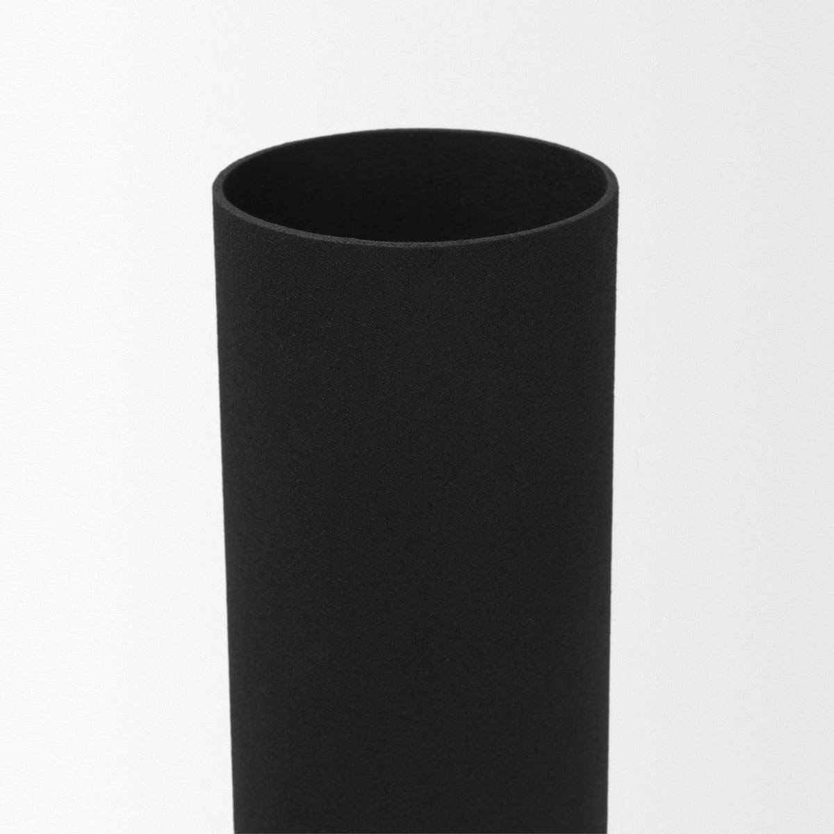 Veda Small Black Metal Geometric Vase-Vase-DECOROLALA